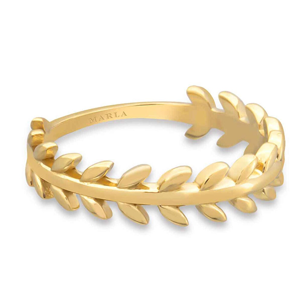 Altın Yaprak Detaylı Yüzük