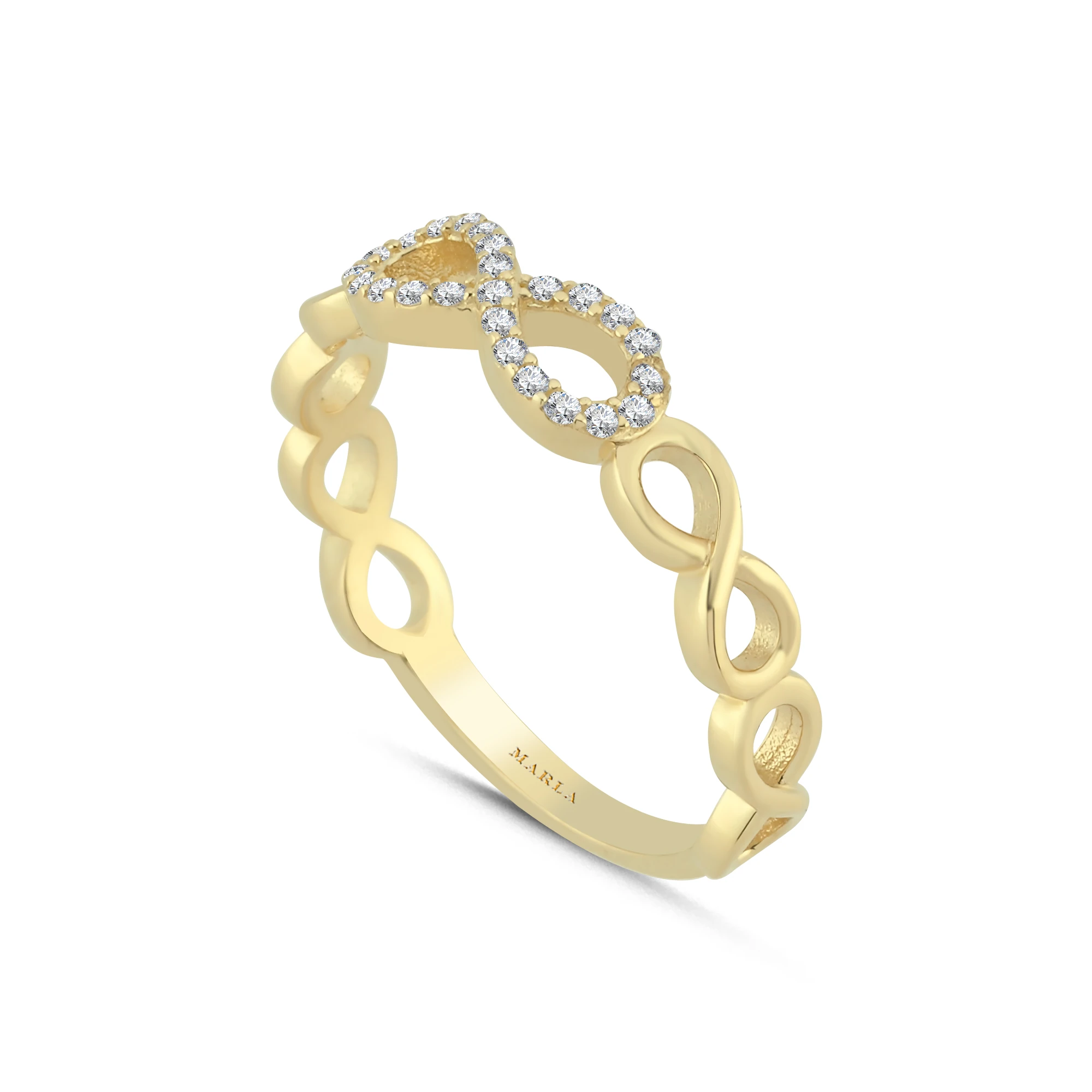 Taş Detaylı Altın Sonsuzluk Yüzük