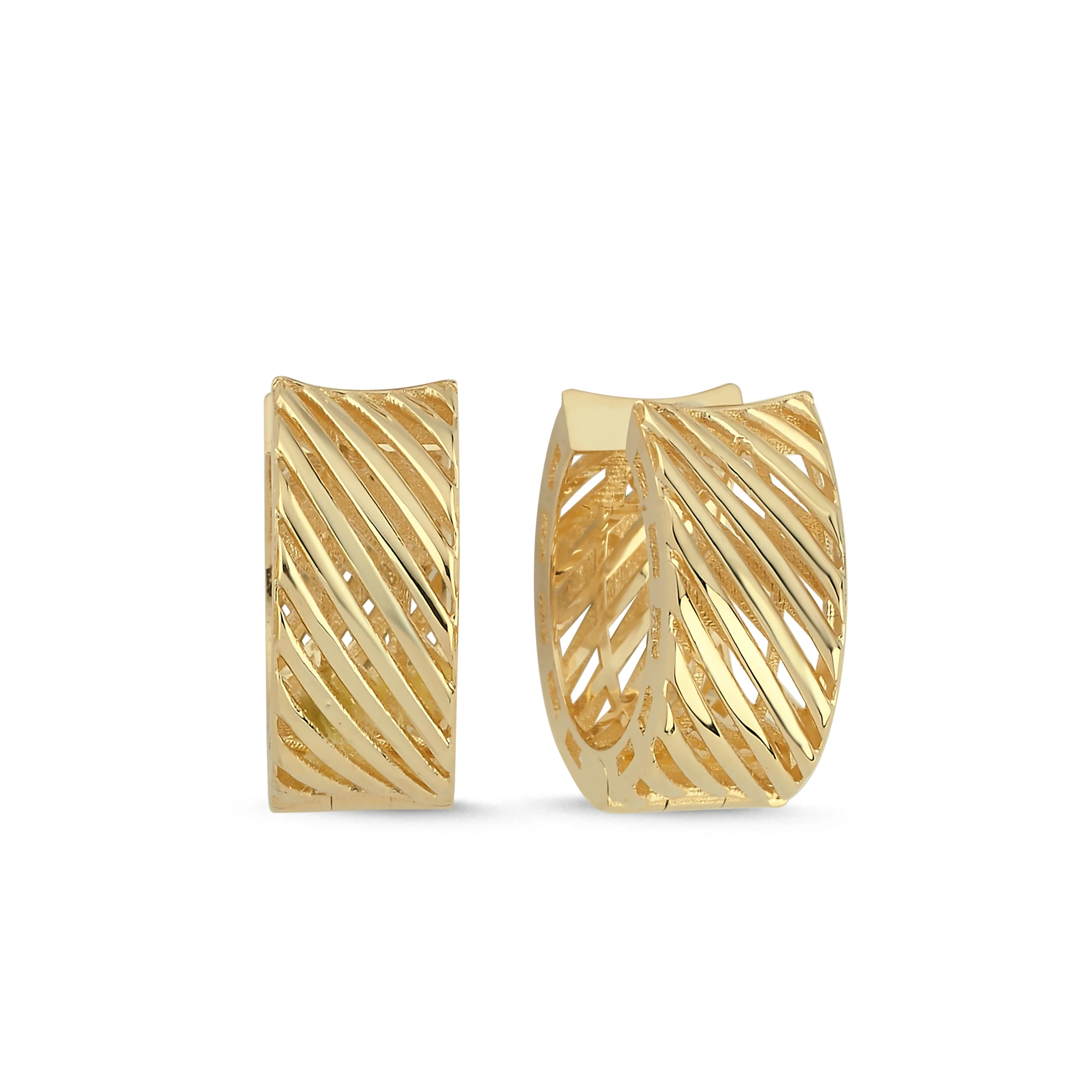 Retro Altın Halka Küpe