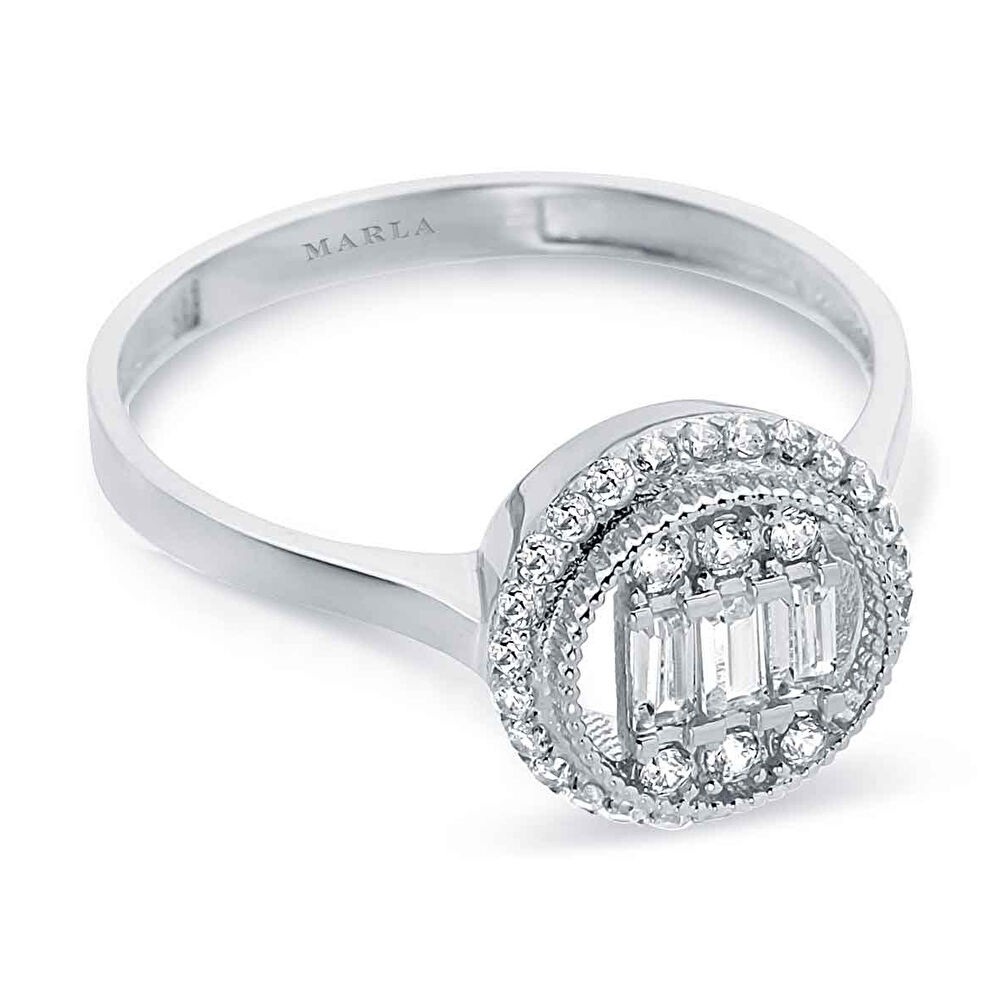 Beyaz Altın Baget Yüzük