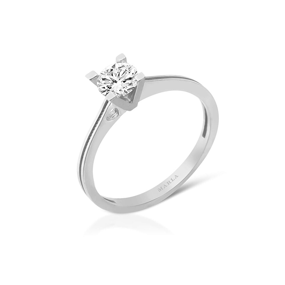 Beyaz Altın Tektaş Yüzük