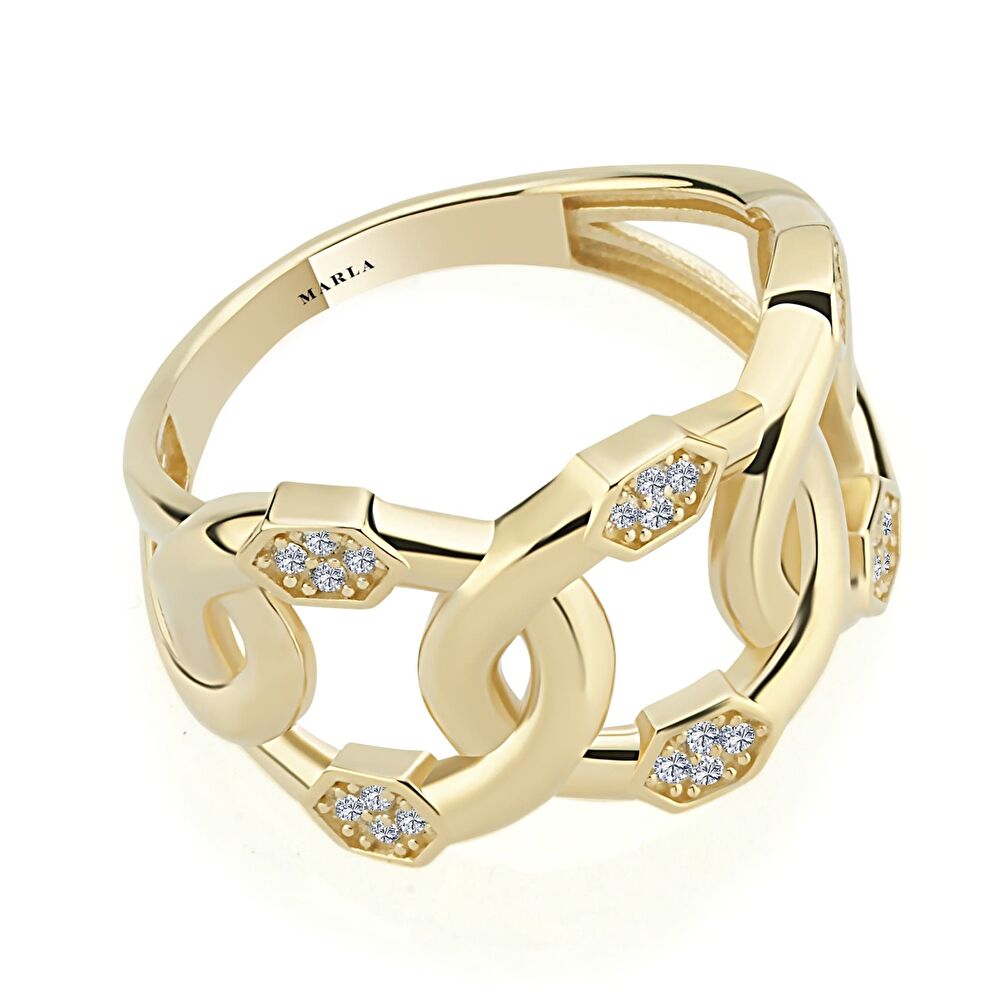 Altın Geometrik Yüzük