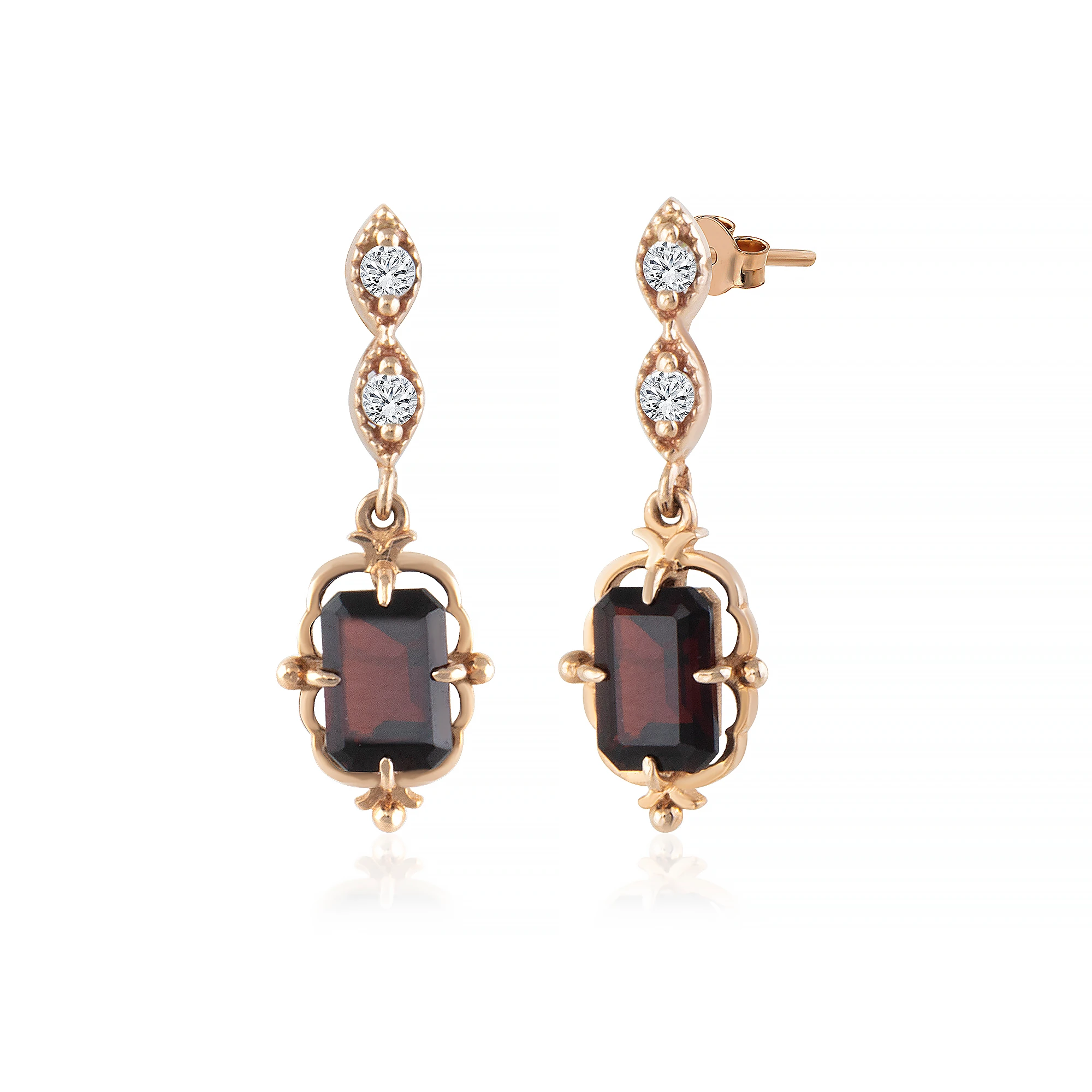 Renkli Taşlı Pırlanta Küpe