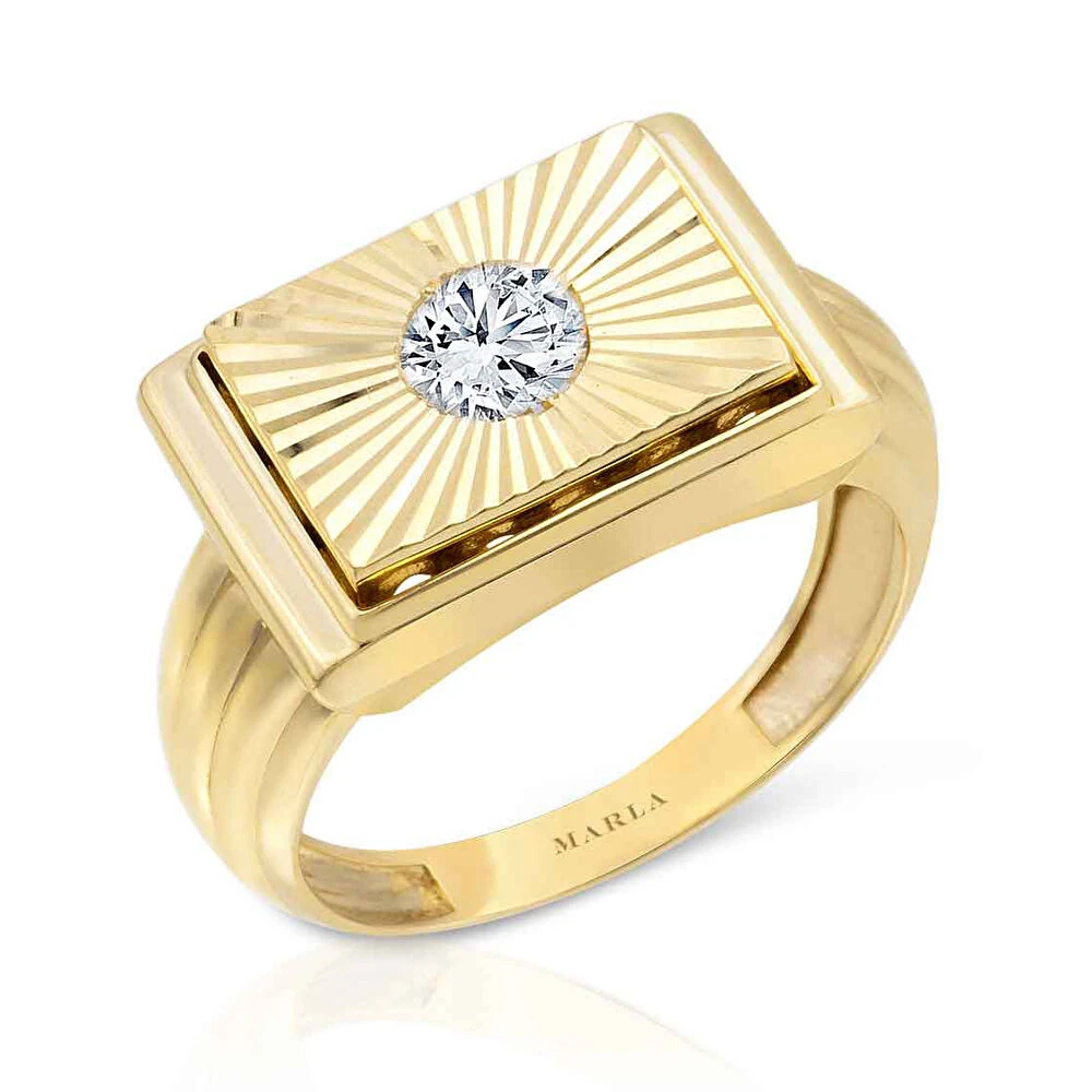 Taş Detaylı Erkek Yüzüğü