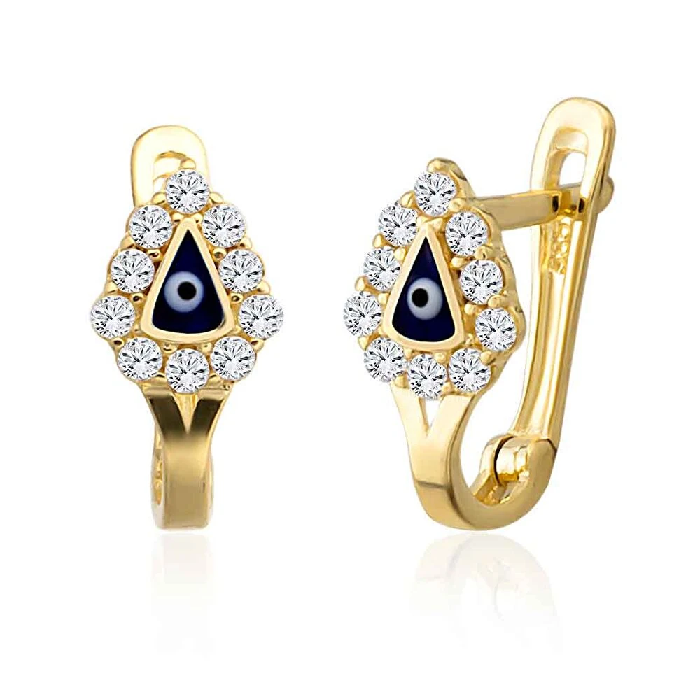 Nazarlı Taşlı Altın Çocuk Küpe