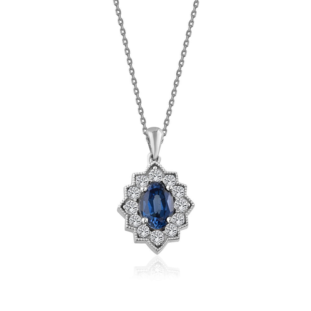 Safir  Pırlanta Kolye  0.50 Karat
