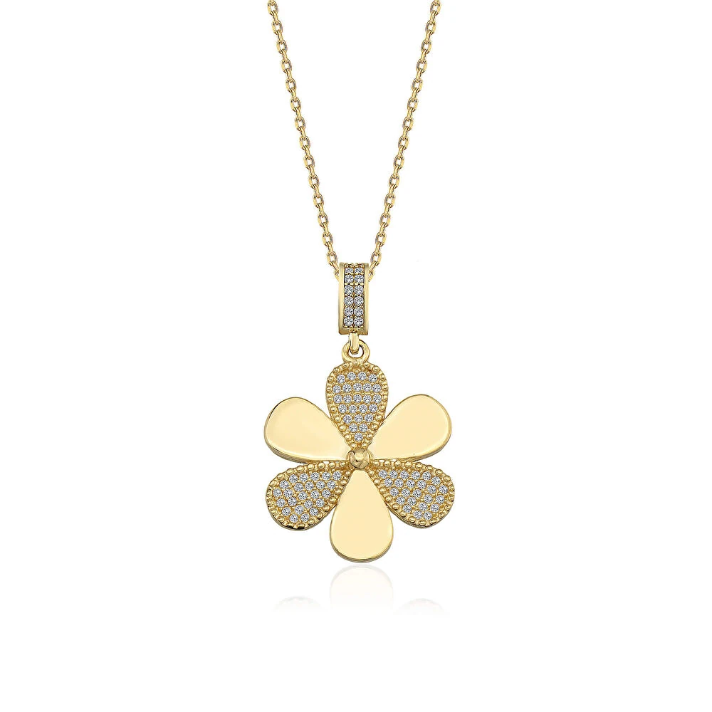 Altın  Çiçek Kolye Ucu