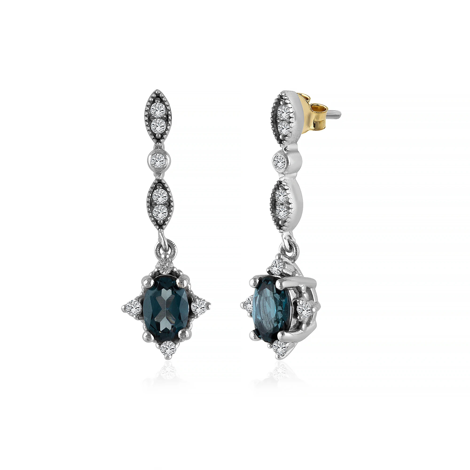 Renkli Taşlı Pırlanta Küpe