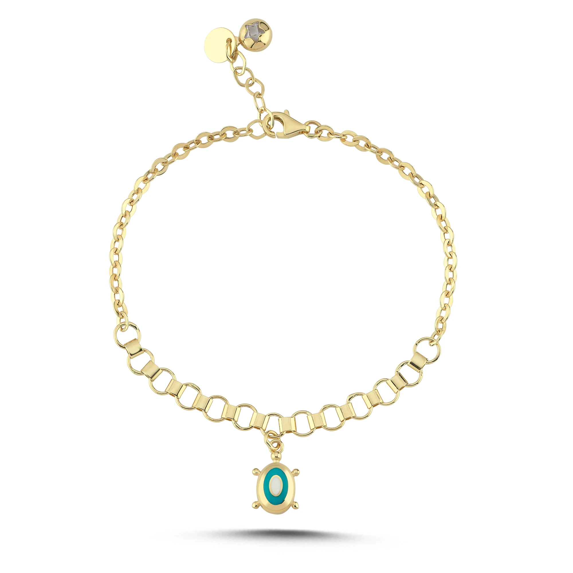 Mineli Altın Kaplumbağa  Bileklik