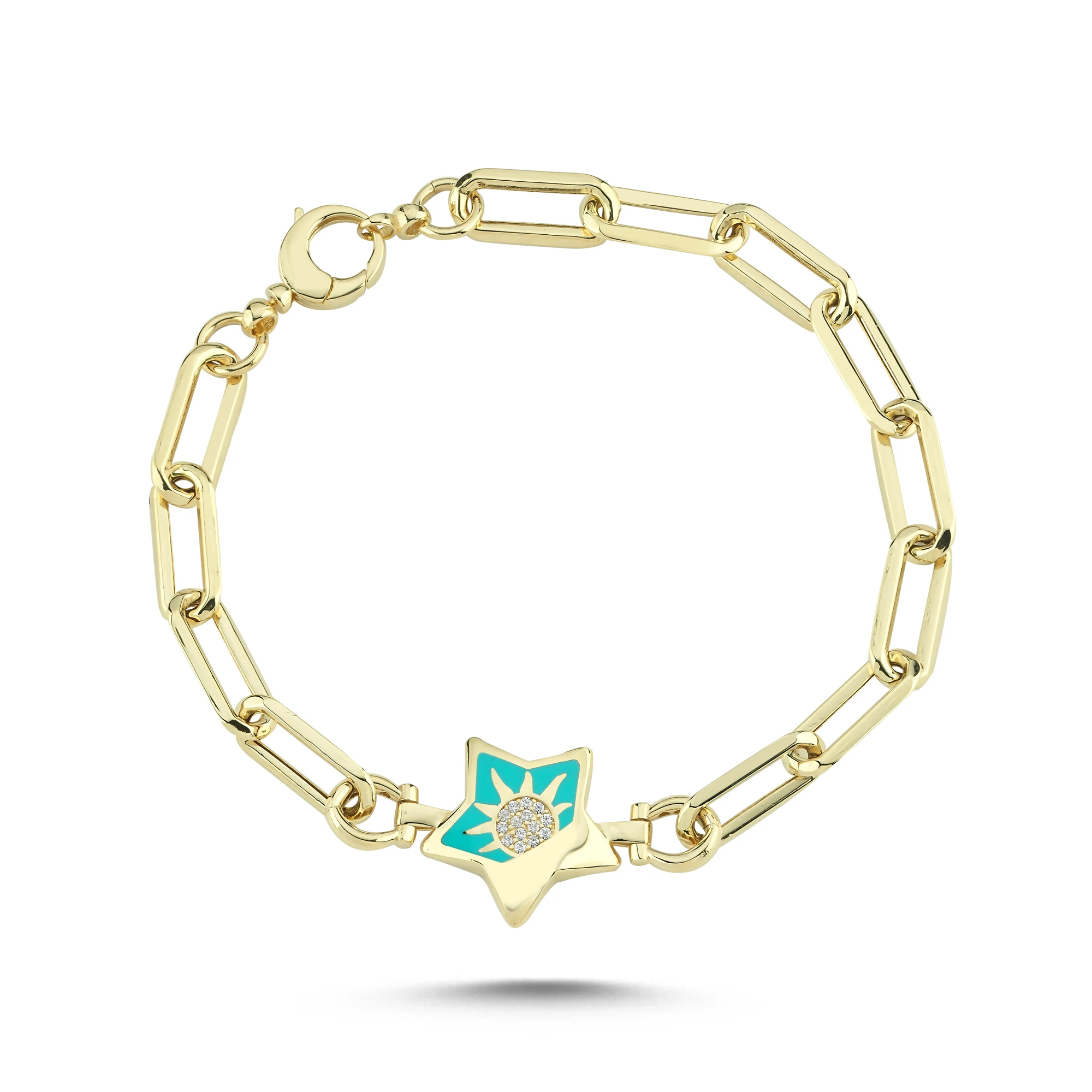 Yıldız Mineli Altın Bileklik