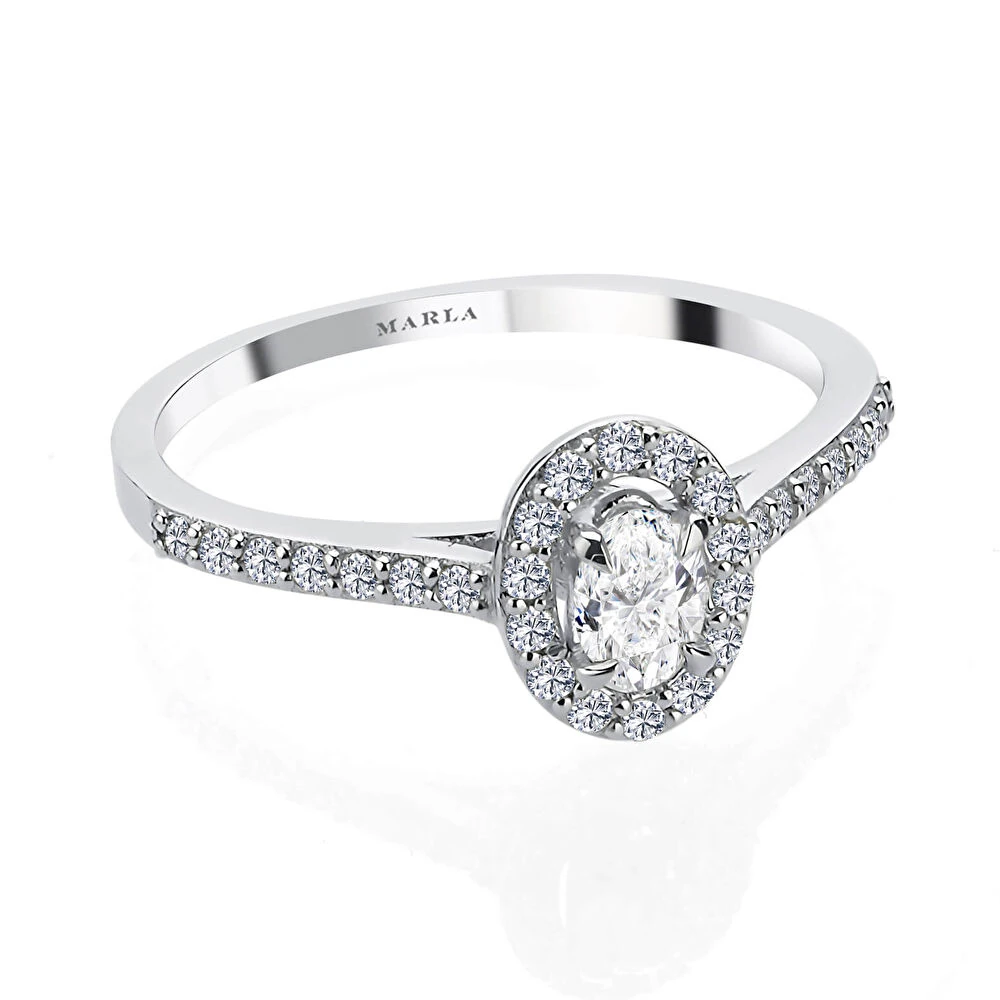 Pırlanta Oval Tektaş Yüzük 0.35 Karat