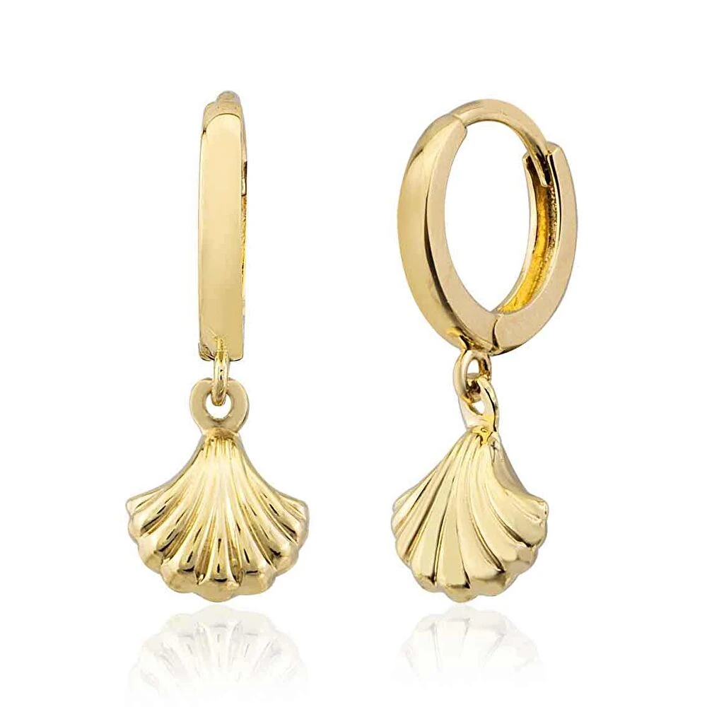 Altın Küpe Midye Charmlı