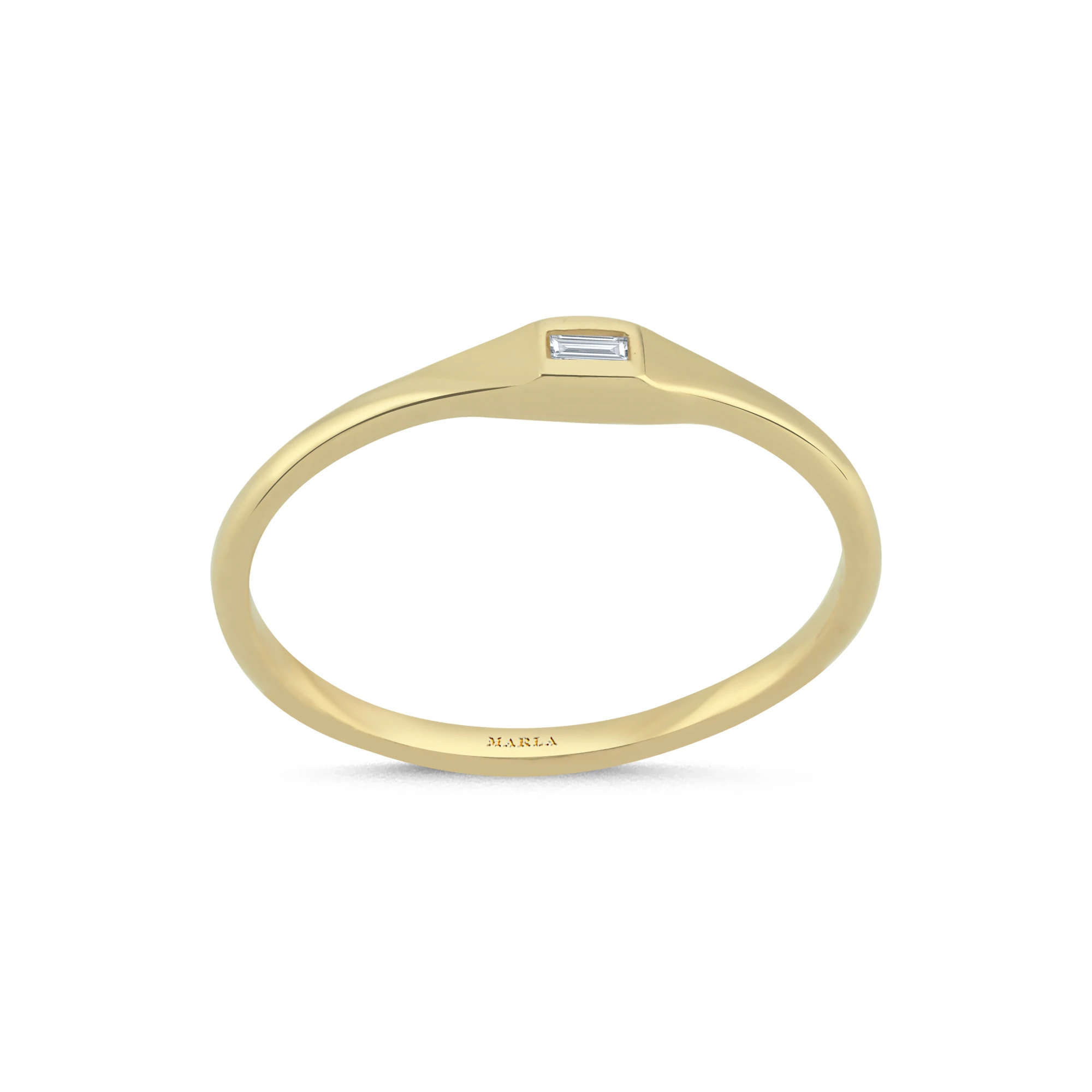 Baget Taş Detaylı Altın Yüzük