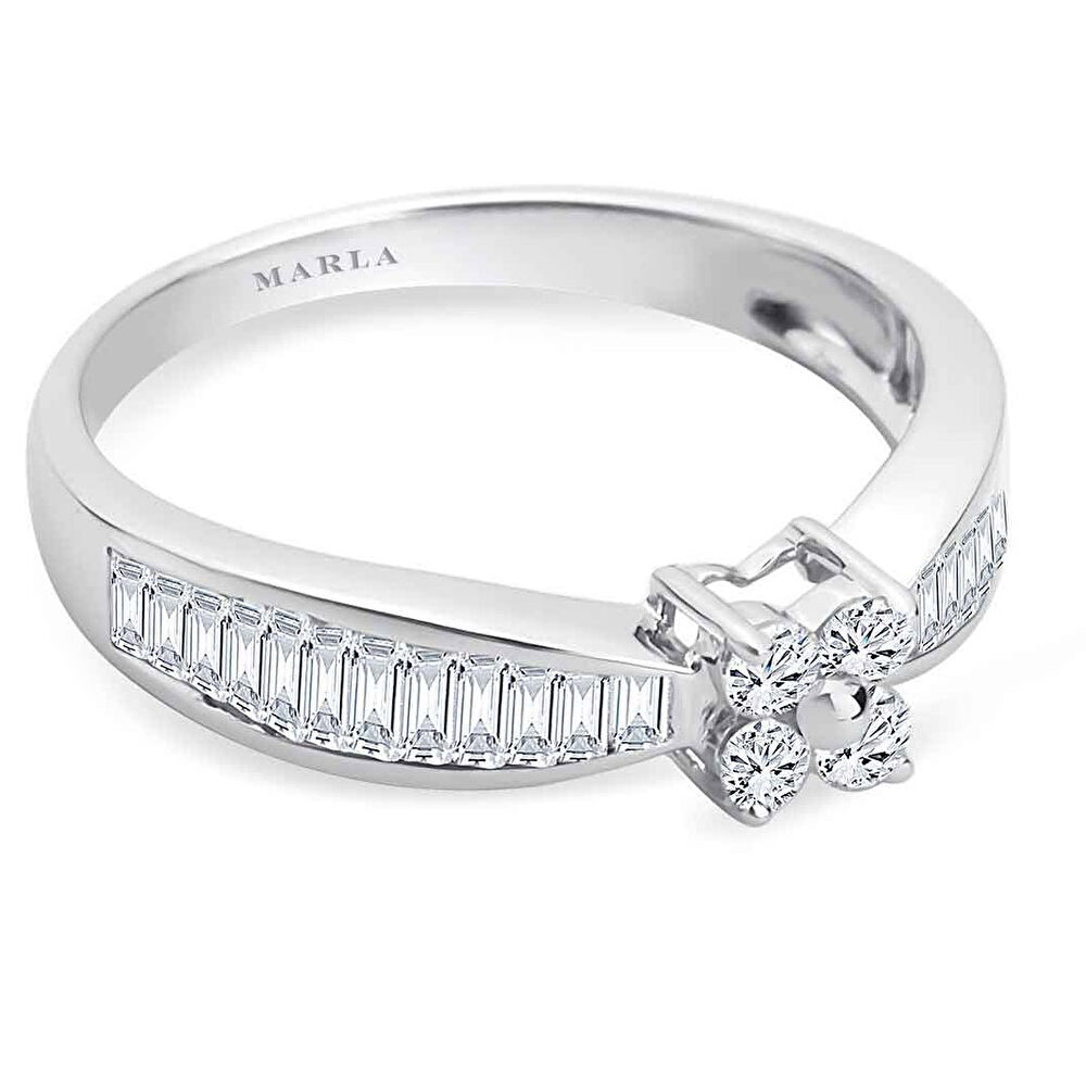 Pırlanta Baget Detaylı Yüzük 0.40 Karat