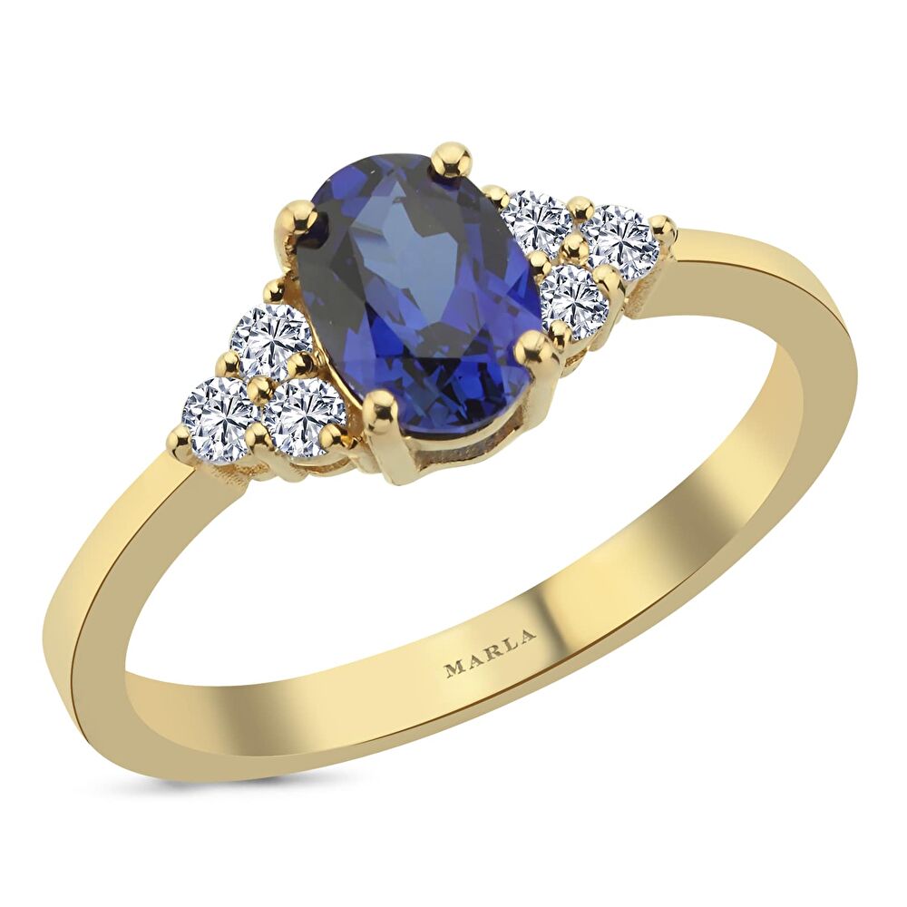 Oval Safir Yüzük 1.03 Karat