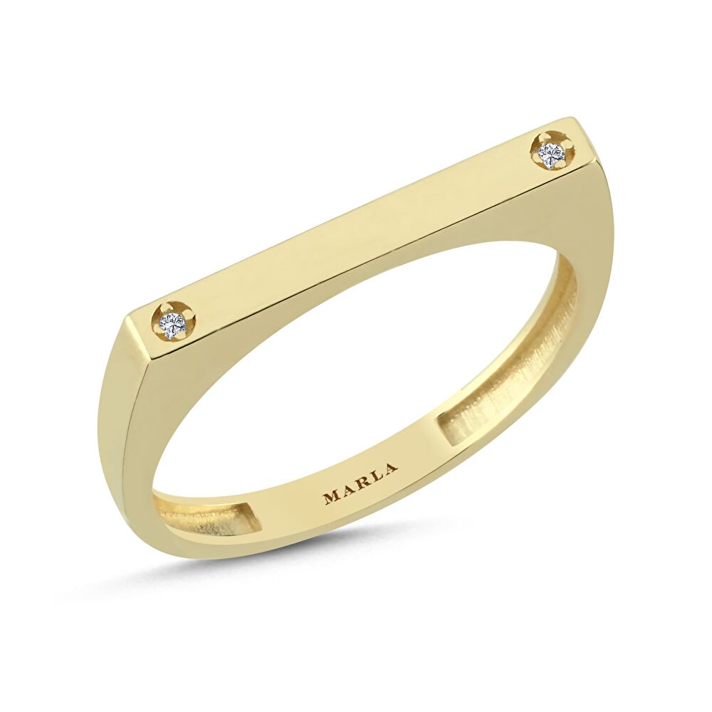 Taş Detaylı Altın Yüzük