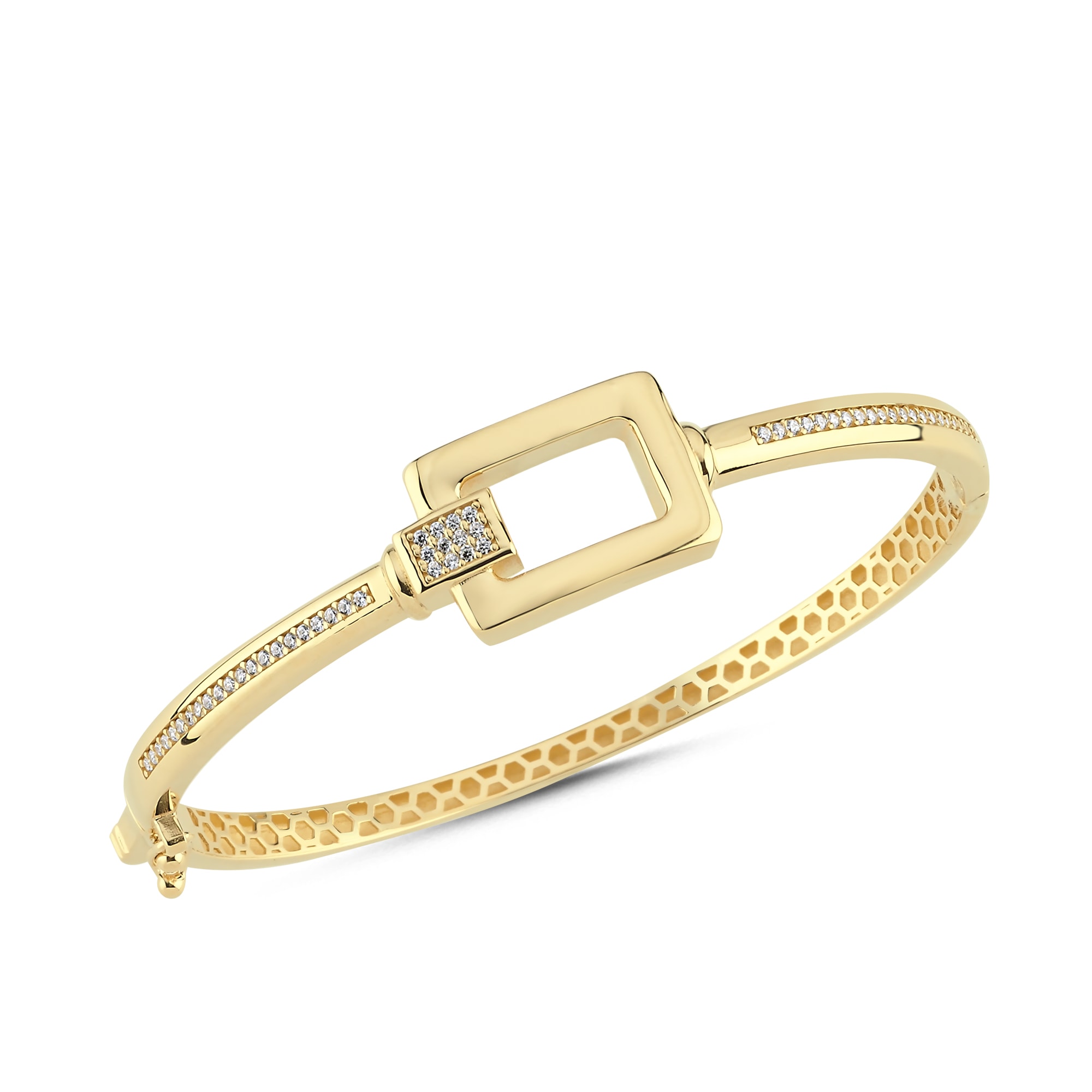 Taş Detaylı Altın Kelepçe