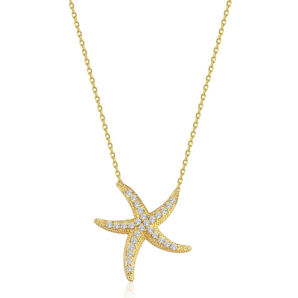 Altın Deniz Yıldızı Kolye