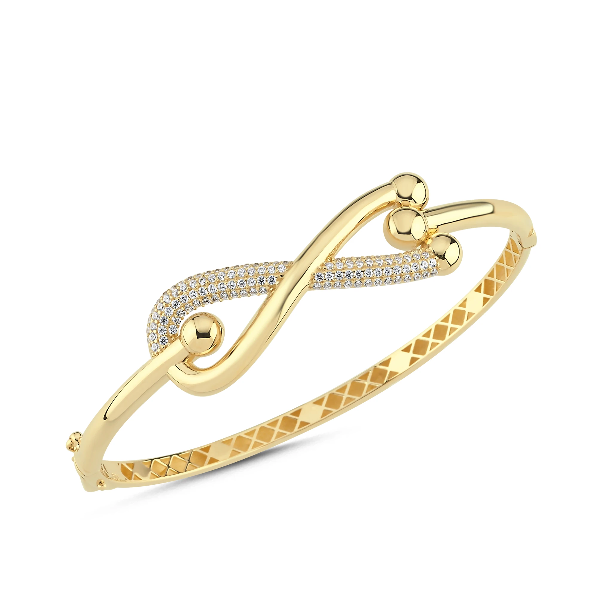 Taş Detaylı Altın Kelepçe