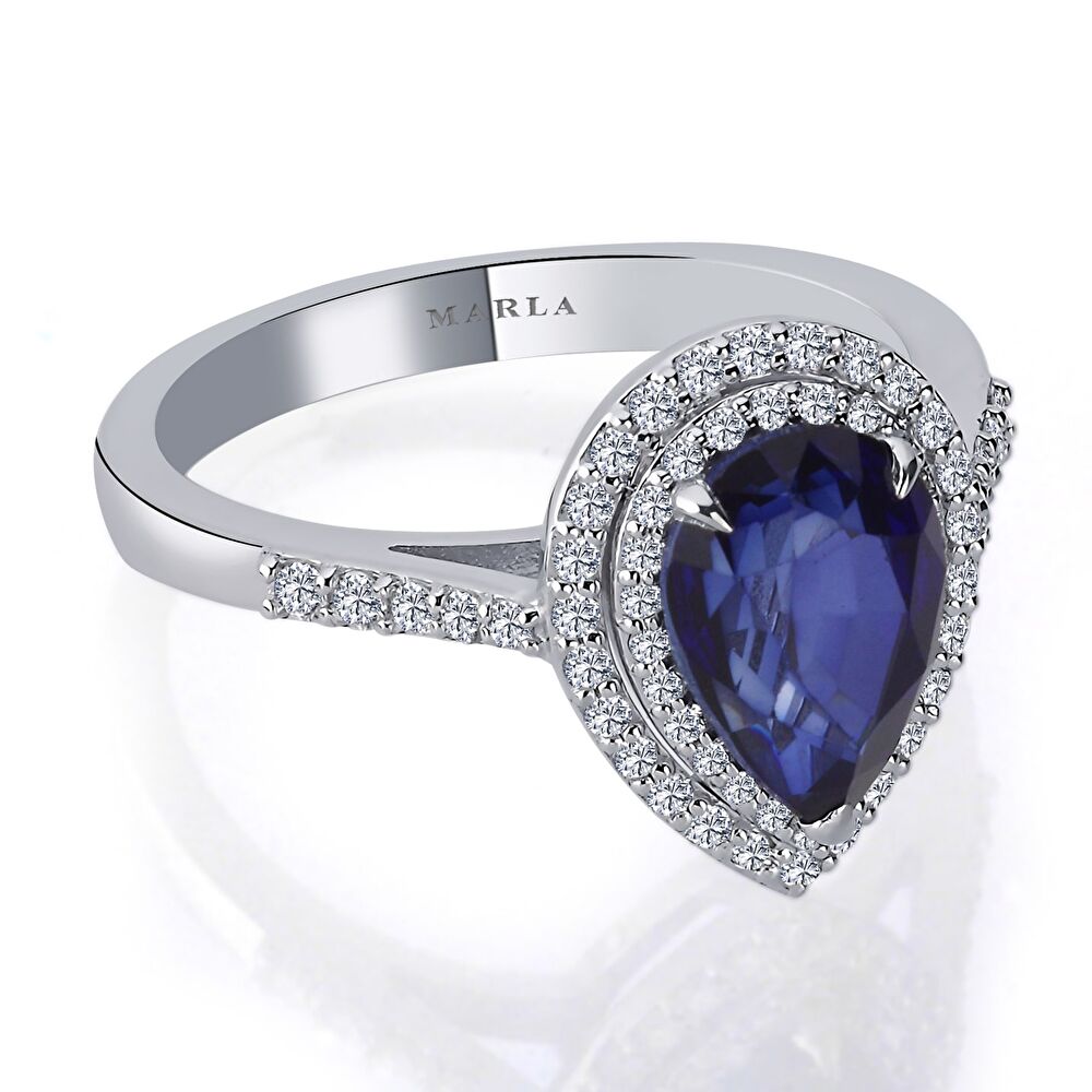 Safir Pırlanta Yüzük 1.32 Karat
