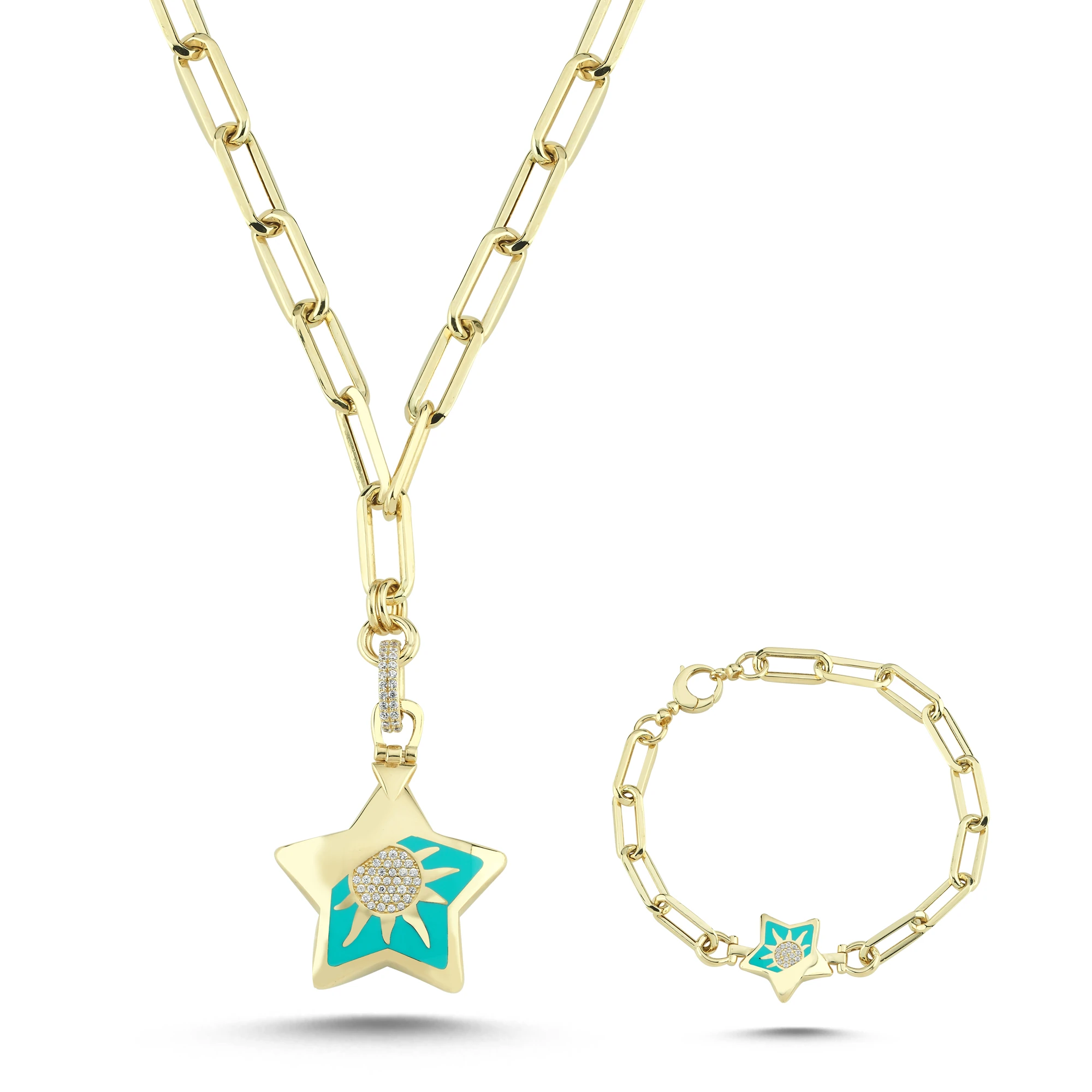 Yıldız  Mineli Altın Set