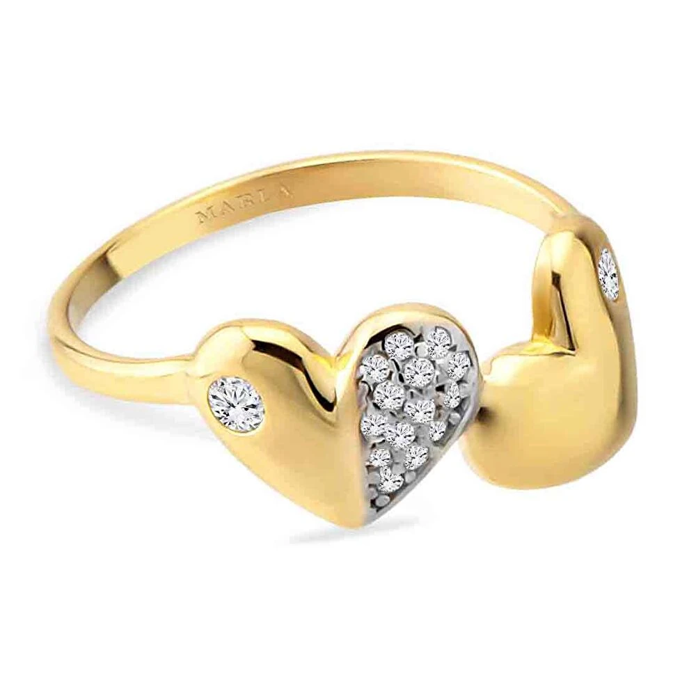 Taş Detaylı Kalpli Yüzük