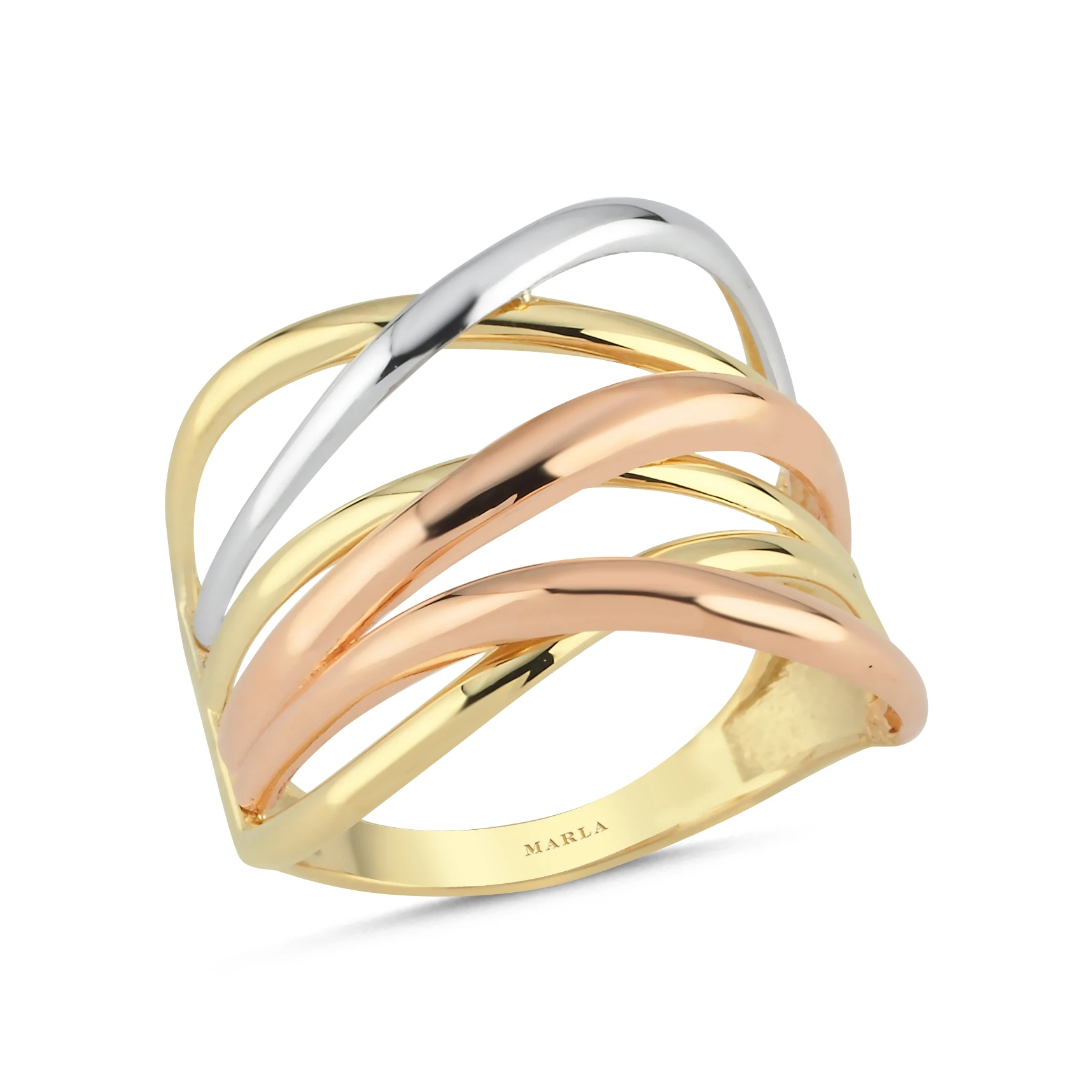 Altın Üç Renk Yüzük