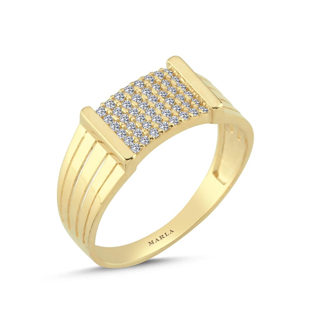 Taş Detaylı Altın Yüzük