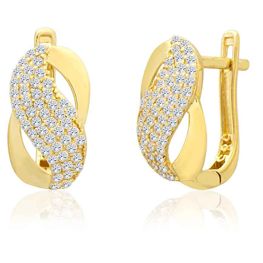 Altın Taş Detaylı Sonsuzluk Küpe