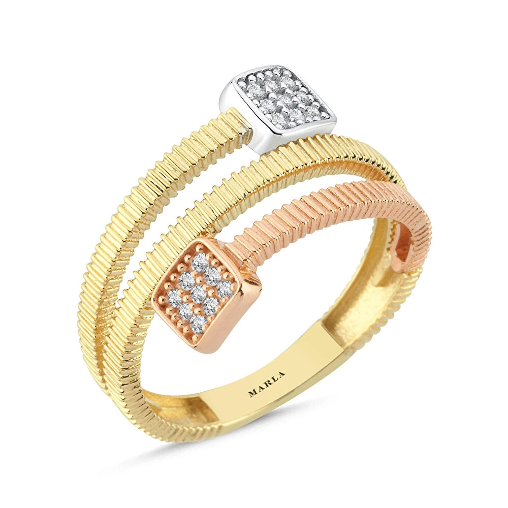 Altın Üç Renk Yüzük