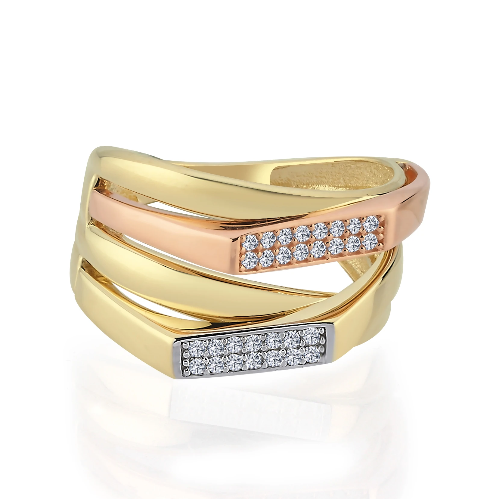 Altın Üç Renk Yüzük