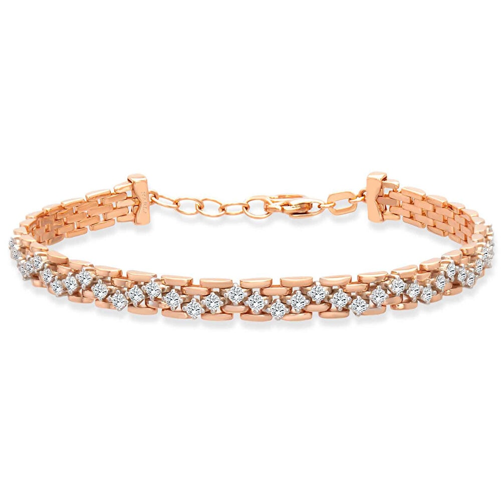 Pırlanta Detaylı Rose Kelepçe 0.60 Karat