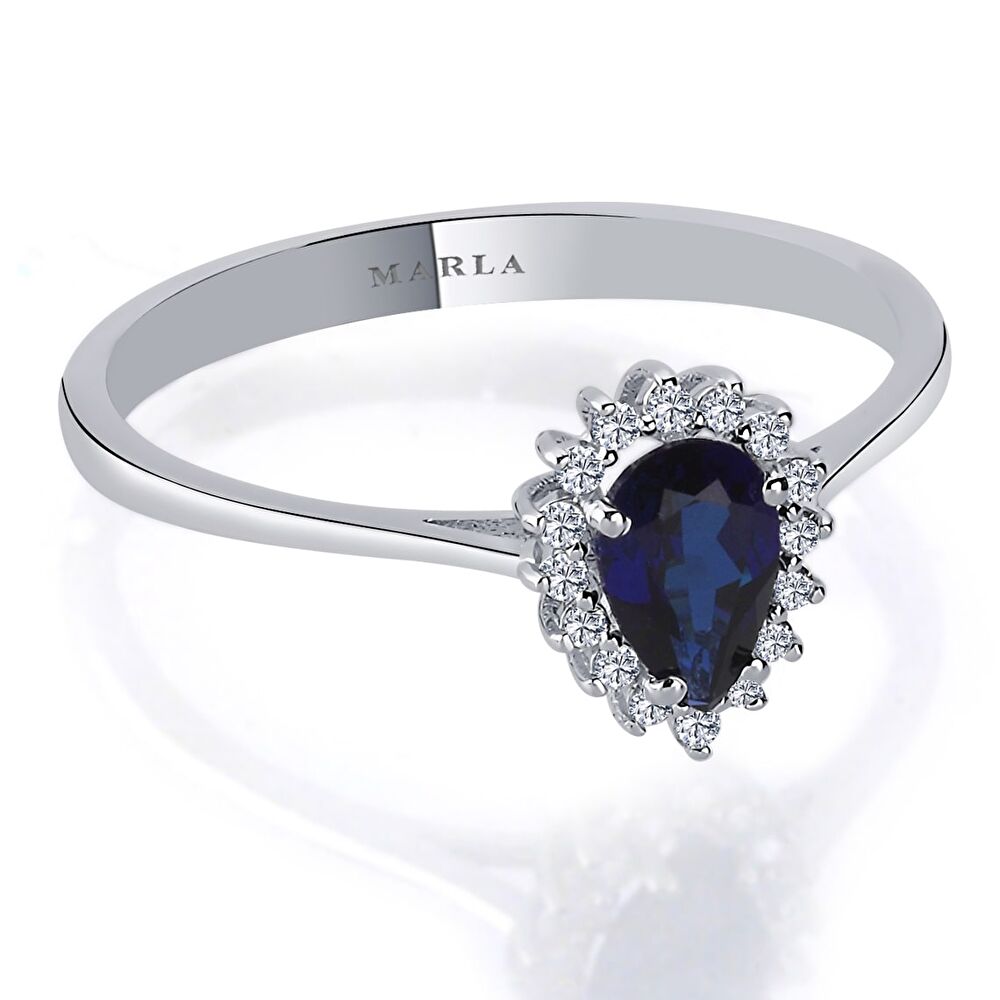 Safir Pırlanta Yüzük 0.50 Karat
