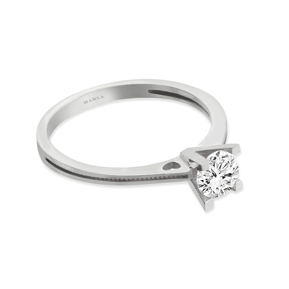 Beyaz Altın Tektaş Yüzük