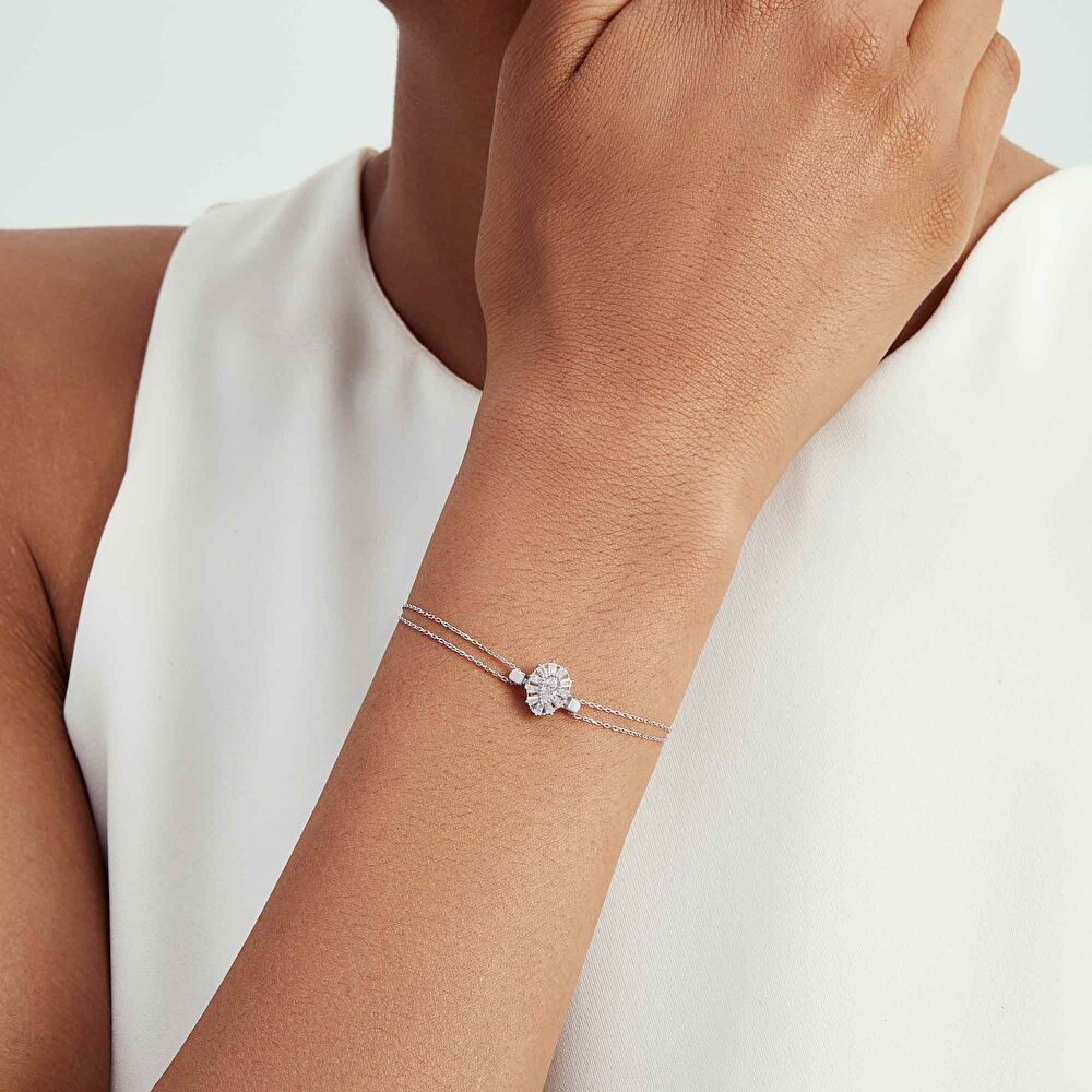 Beyaz Altın Damla Baget Bileklik