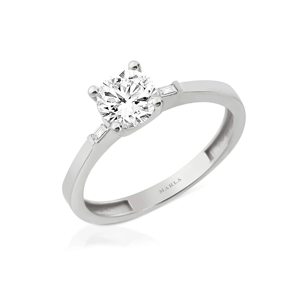 Beyaz Altın Tektaş Yüzük