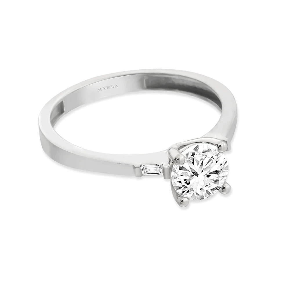 Beyaz Altın Tektaş Yüzük