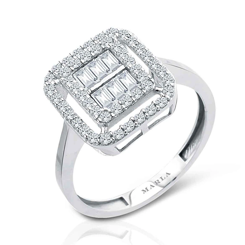 Beyaz Altın Baget Yüzük