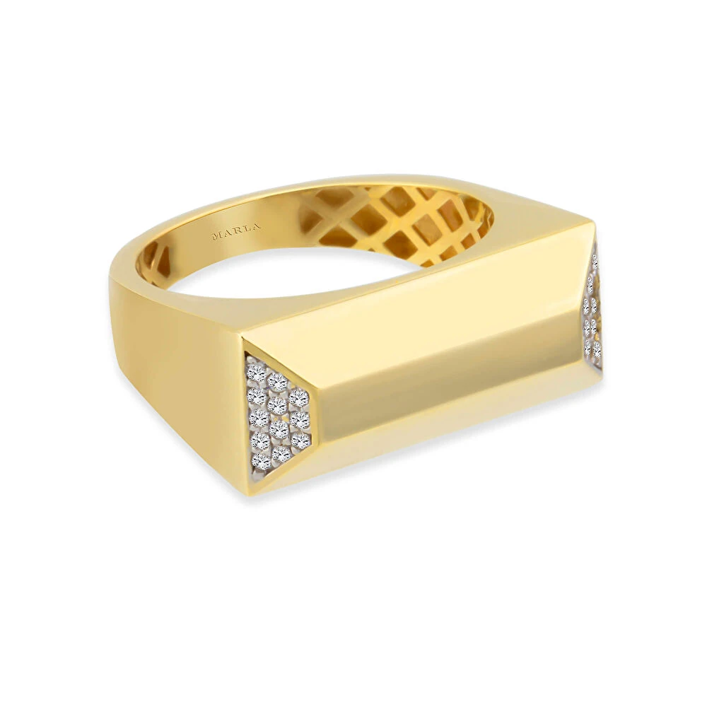 Taş Detaylı Altın Yüzük