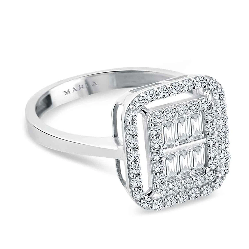 Beyaz Altın Baget Yüzük