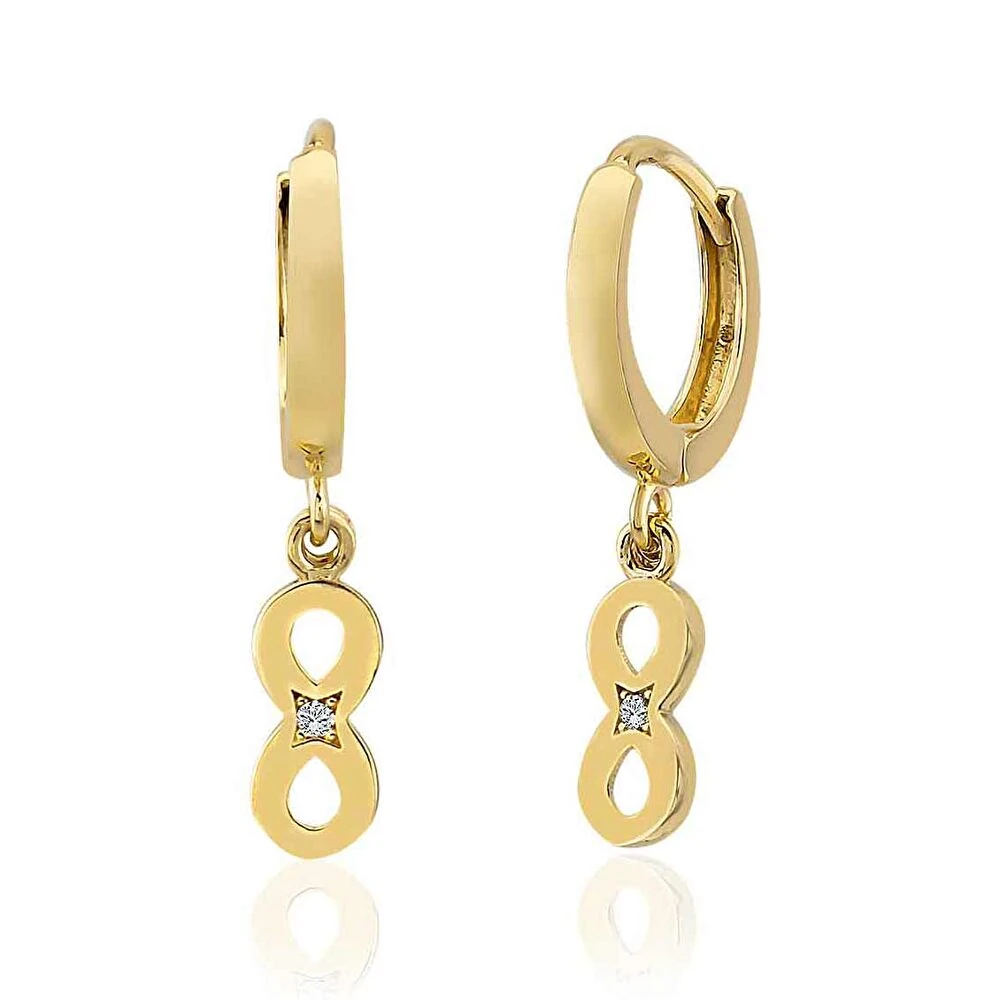 Sonsuzluk Charmlı Altın Küpe