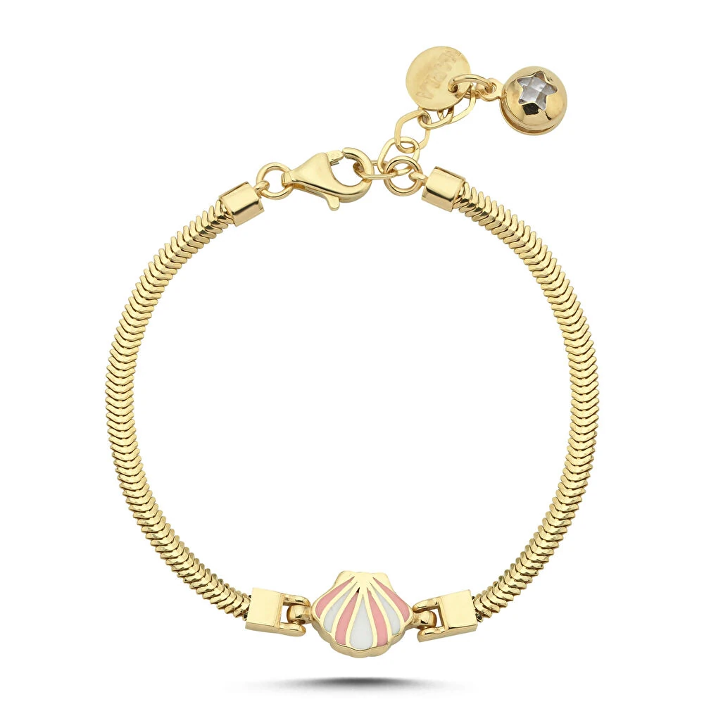 Mineli Cahrmlı Altın Çocuk Bileklik