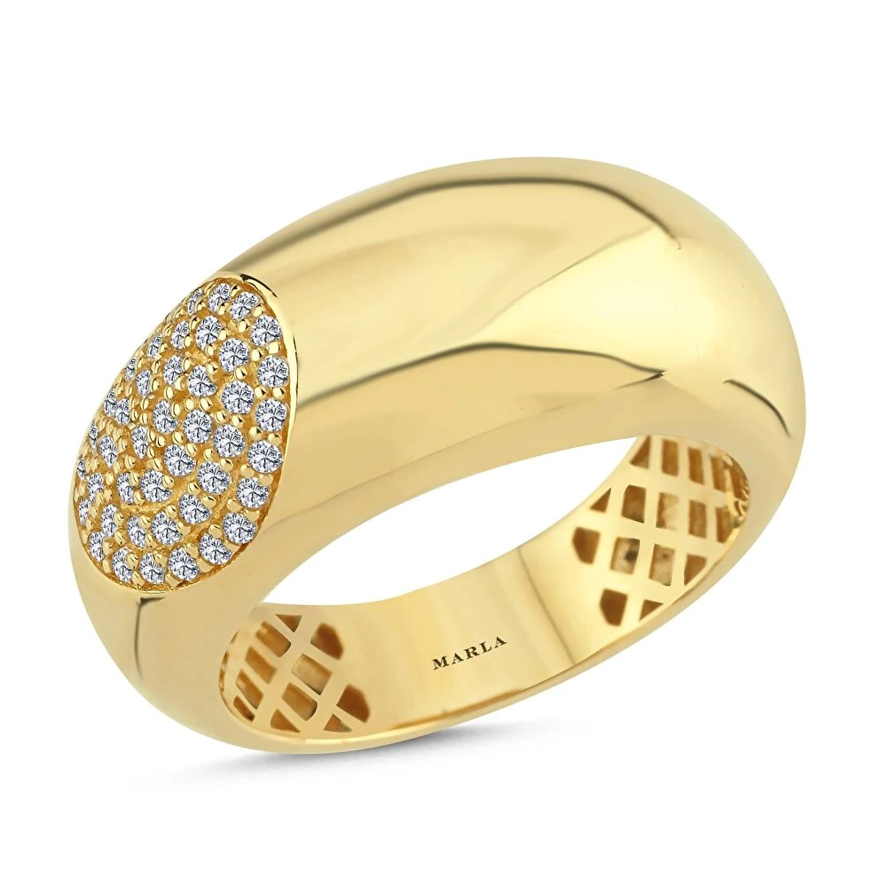 Taş Detaylı Altın Yüzük