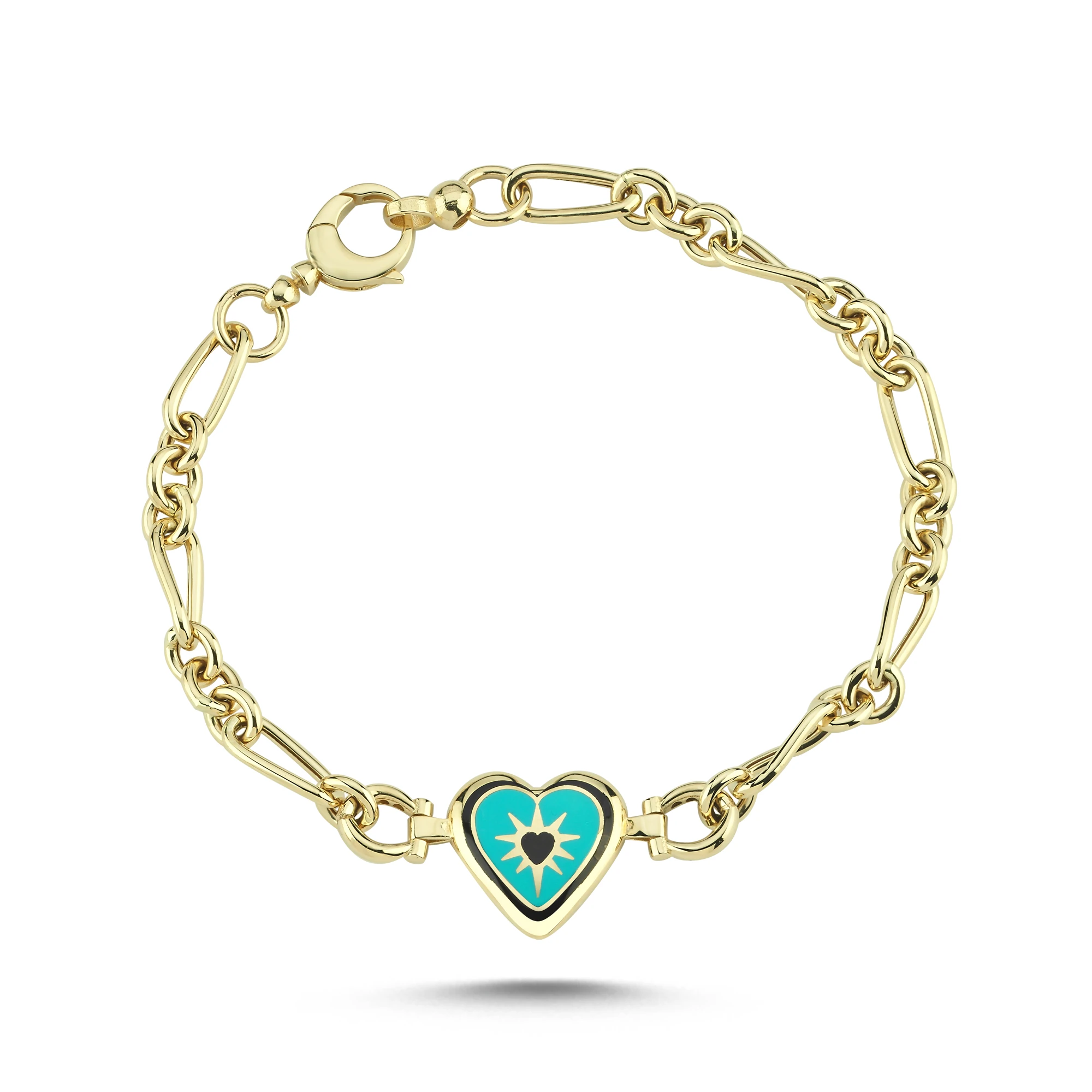 Kalp Mineli Altın Bileklik