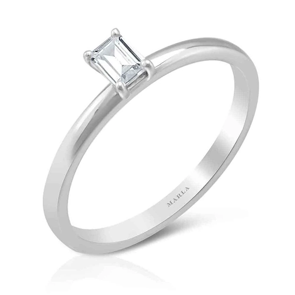 Pırlanta Baget Tektaş Yüzük 0.10 Karat