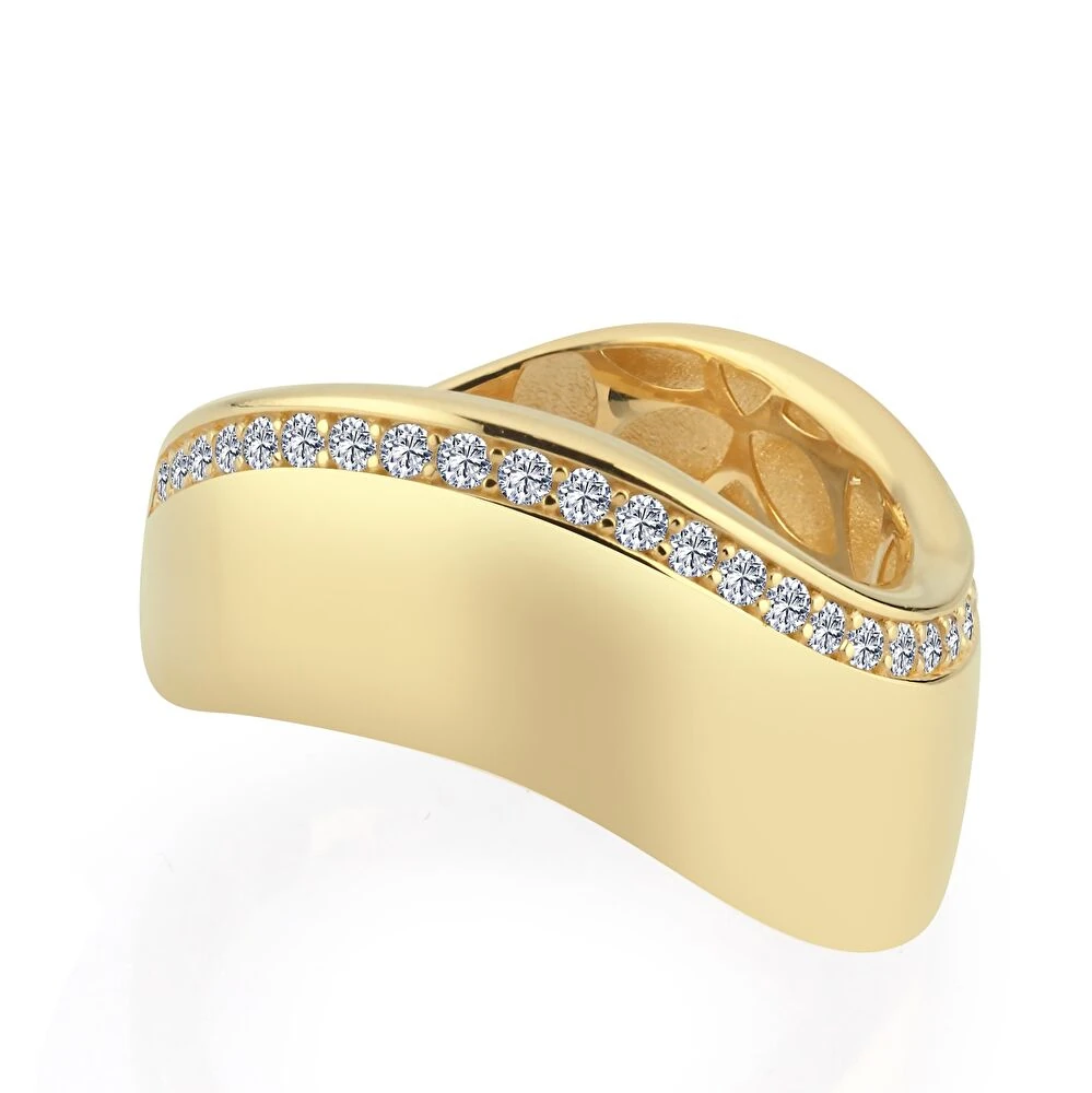 Taş Detaylı Altın Yüzük