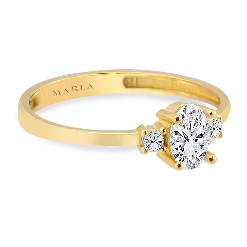 Oval Tektaş Altın Yüzük