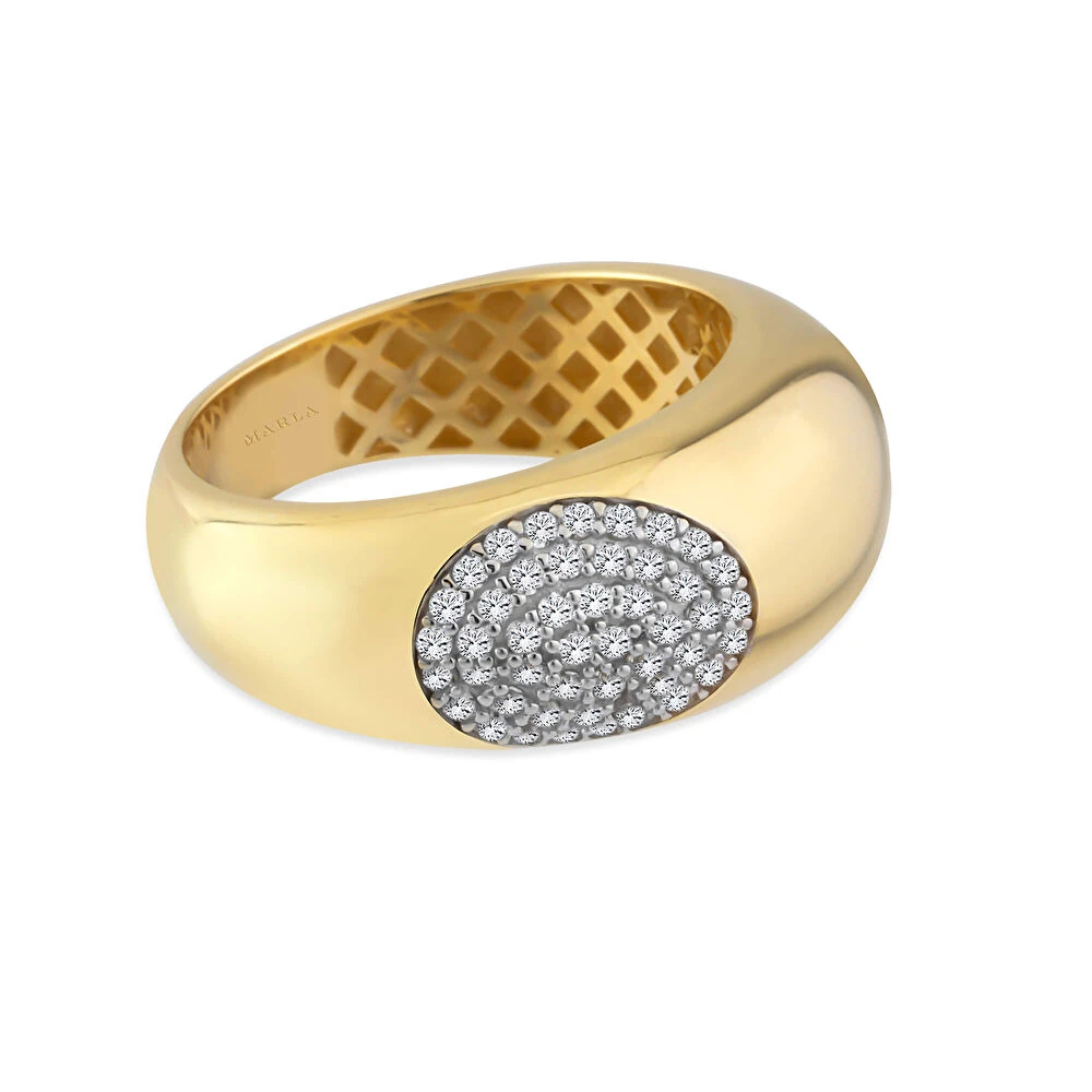 Taş Detaylı Altın Yüzük