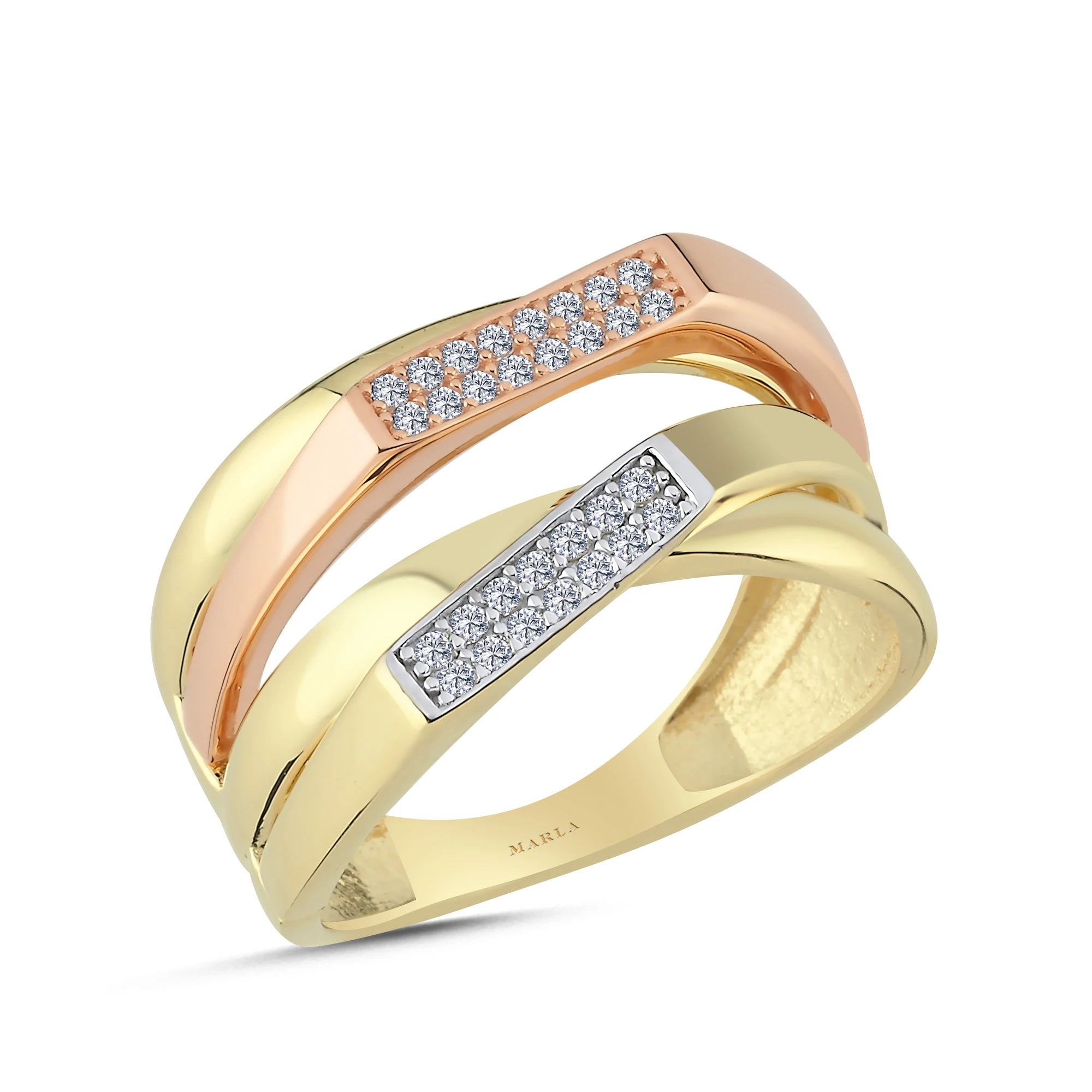 Altın Üç Renk Yüzük