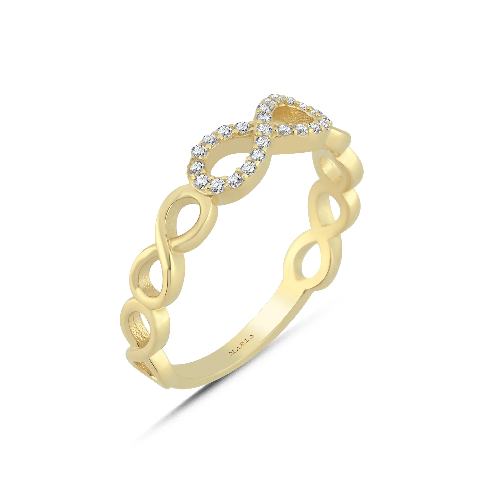 Taş Detaylı Altın Sonsuzluk Yüzük